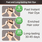 Natural Color Hair Dye Shampoo 3 IN 1, Instant Hair Coloring, Gray Coverage for Men & Women, Beard Dye Vegan Ammonia Free & Paraben-Free, Champú Para Canas Mujer & Hombre (GOLDEN BROWN)