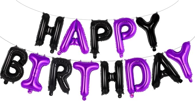 Happy Birthday Balloons Banner, Foil Balloon Personalized Name Letters Balloons by TOTAFAM