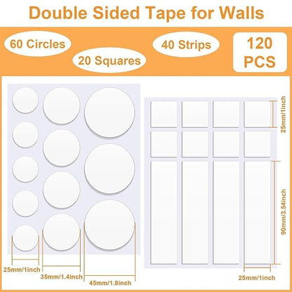 JANYUN 144Pcs Sticky Tack Tape for Walls, Sticky Dots Strips Adhesive | Heavy - Image 2