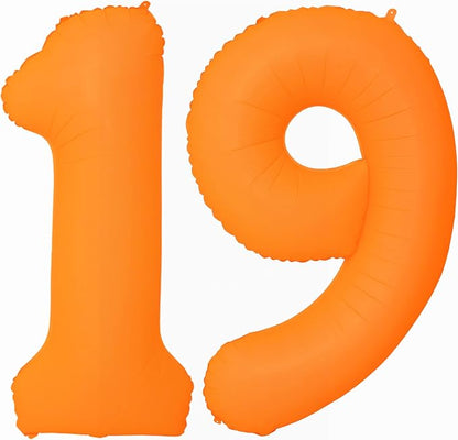 Orange Birthday Number 19 Balloon 40IN Fluorescent Orange 91 Balloon | by YOIOZAIZAI
