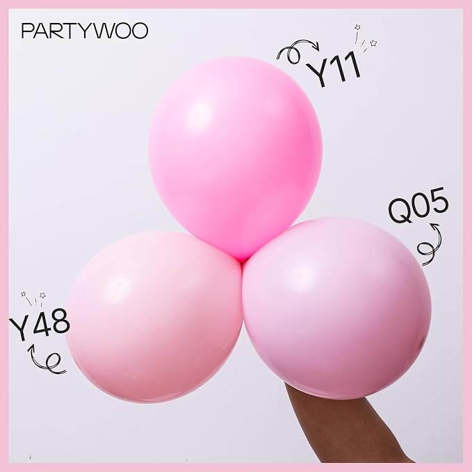 PartyWoo Light Pink Balloon Arch Kit 142pcs Baby Pink Balloons | Pastel Pale - Image 4