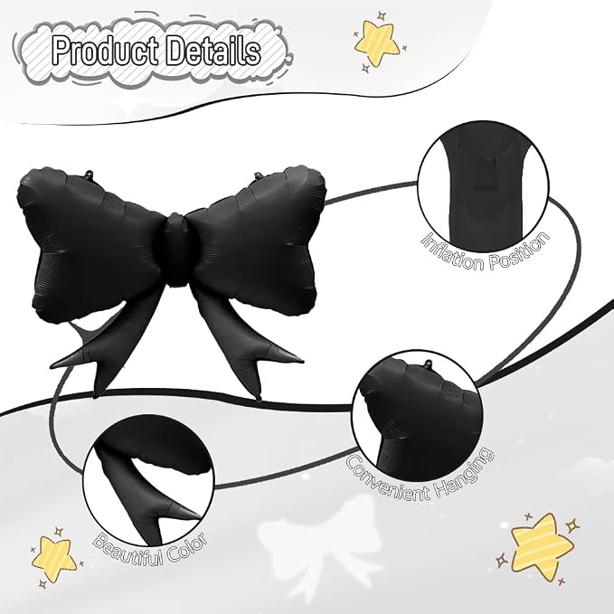 4pcs Jumbo Oversized Ribbon Balloons Coquette Bow Balloons Bow Party Coquette - Image 5