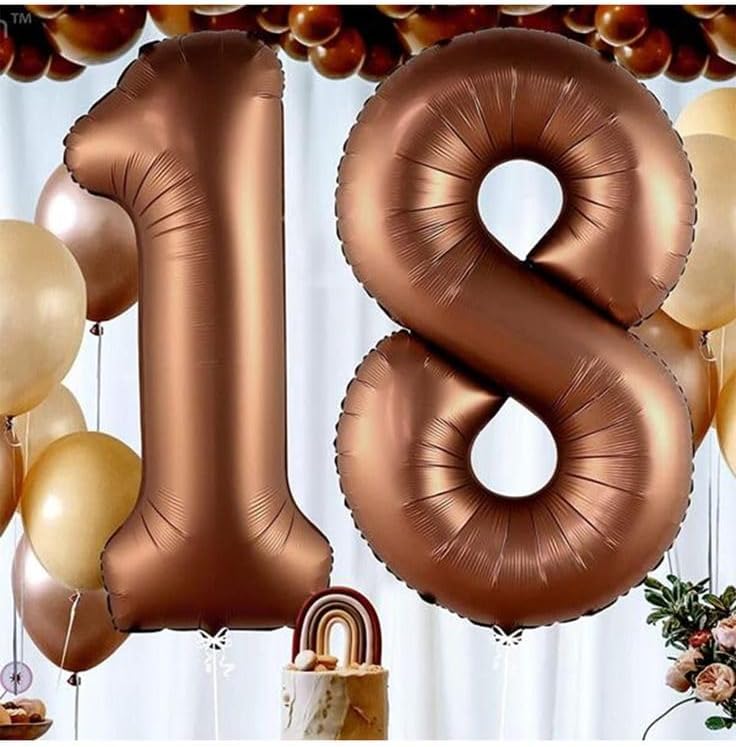Number Balloons 40 Inch Coffee 8 Balloon - Image 4