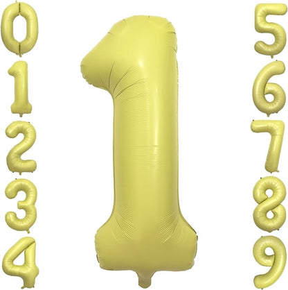 Pastel Yellow Number 1 Balloon 40 Inch Light Yellow Foil Number Balloons 1st by cocodino