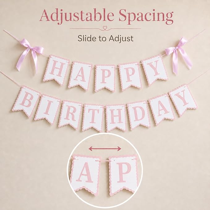 Pink Happy Birthday Banner - Image 6