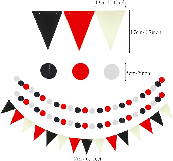 Party Decoration, Garlands String Polka Dot and Triangle Bunting Flags - Image 5
