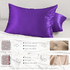 PROMEED Upgraded Grade 6A+ Purple Silk Pillowcase with Zipper, 23 Momme Natural Mulberry Silk Pillow Cases for Hair and Skin - Easy Care with Laundry Bag (Queen 20"x30", Purple)