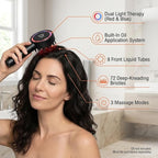 RBX Electric Scalp Massager for Hair Growth – Head Massager for Scalp Stress Relief with Oil Applicator, Dual Infrared Therapy & 3 Modes for Relaxation and Circulation