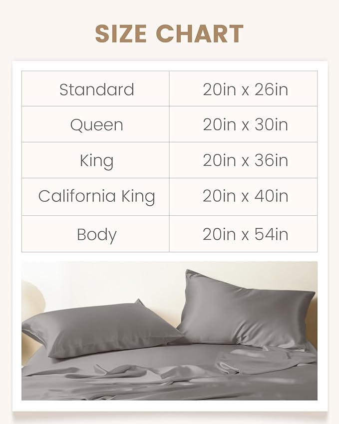 THXSILK Set of 2 100% Mulberry Silk Pillowcases for Hair and Skin, 19 Momme Natural Silk Pillow Cover with Hidden Zipper, Soft Breathable Smooth Organic Silk Pillowcase(Grey, Queen Size 20"x30")