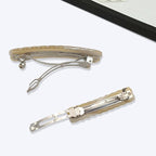 Hair Clips for Women,3.5 Inch Acetate Medium Hair Claw Clips for Women Thin Thick Curly Hair,Strong Hold No Slip Grip,French Classic Multicolor Barrettes Hair （Beige Yellow Oblong）