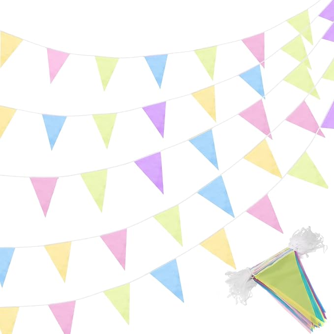 Tatuo 200 Feet Solid Pennant Banners Flags String Triangle Hanging DIY Bunting by Tatuo