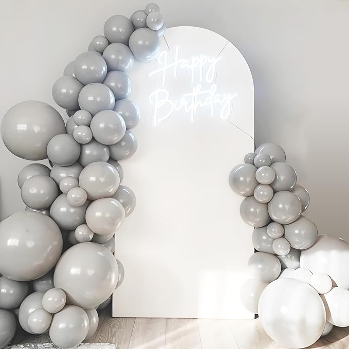Awenztech 122pcs Gray Latex Balloons in 18 12 10 5 inches | Birthday, Baby - Image 5