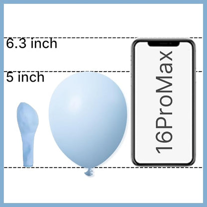 PartyWoo Baby Blue Balloons 50pcs Light Pastel Sky Aqua Blue Color | 5 Inch - Image 2