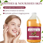 ISLA & FONTANE Jojoba Oil – 64 fl oz | 100% Pure & Natural | Golden, Unrefined, Cold Pressed | Hexane-Free Carrier Oil for Skin, Hair, Face, Nails & Body Moisturizing