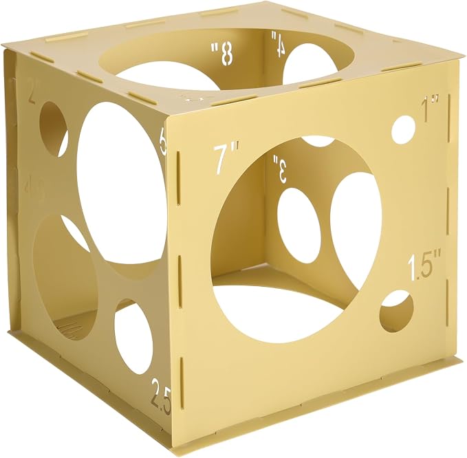 Auihiay 14 Holes Plastic Balloon Sizer Box Cube, Balloon Sizer | Yellow by Auihiay