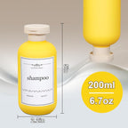 ASEVAT 6.7oz Refillable Plastic Travel Shampoo Bottles, Empty Travel Shampoo and Conditioner Bottles Reusable, Leak Proof Travel Size Shampoo Bottle, Hand Soap Dispenser for Vacation, Gym, Home