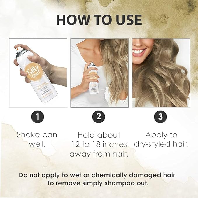 Punky Temporary Hair Highlight Spray – Natural Blonde, Washes Out, Temporary Hair Color Spray for Kids, Women, Hair-Dye, 3.5 oz, 2 Pack