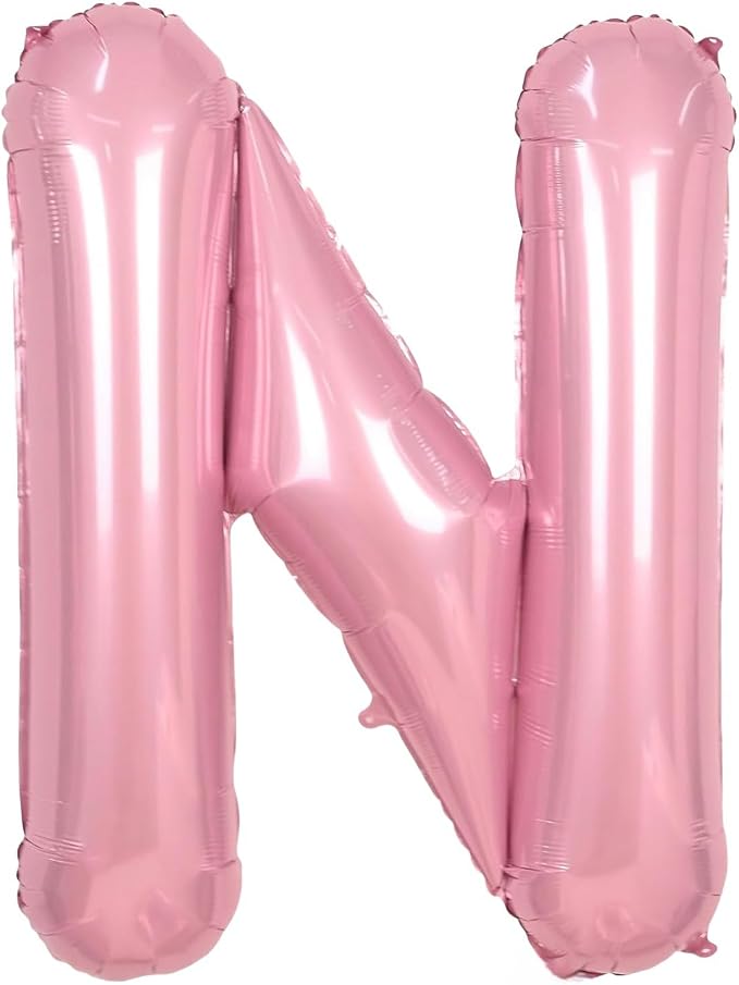 Pink Letter N Balloons, N Balloon 40 Inch Foil Helium N Balloon Letter | Pink N by BBPOOL