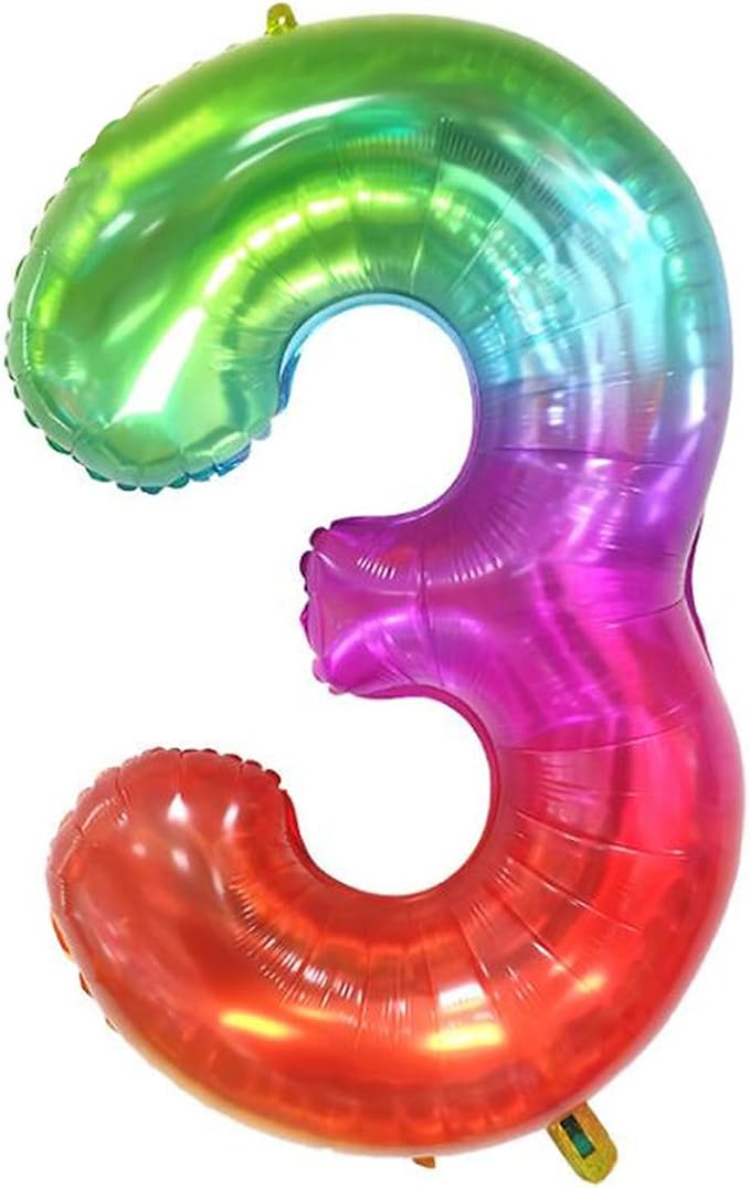40 inch digital balloon, number 3, Jelly Color by TNCDJKPA
