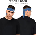 Sports Tie Headband Bandana Running Athletic Sweat Band Elastic Adjustable Sport Head Tie for Men Women Head Ties Ninja Tie Headbands Tennis Sweatbands Soccer Basketball Teams Running Head Band