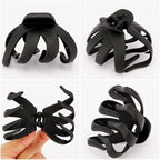 Jumbo Octopus Hair Clips - 3.15" Matte Black Claw Clips for Long, Thick Hair (Pack of 5)