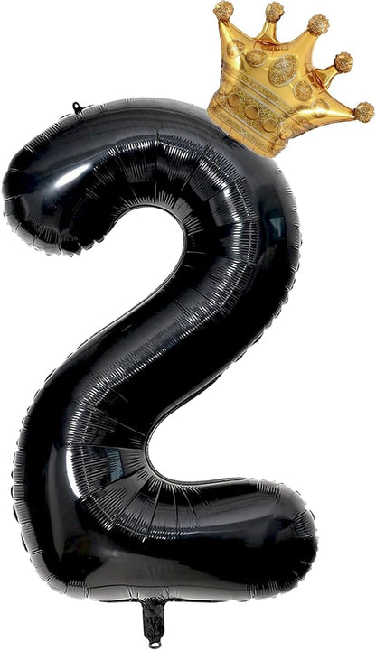 Black 2 Balloon Number, 40 inch Big 2nd Birthday Balloon by Unknown