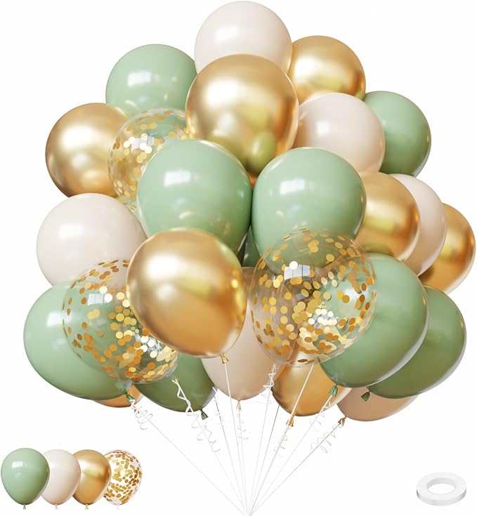 Lukiituke Sage Green Balloons, Bridal Decorations by Lukiituke