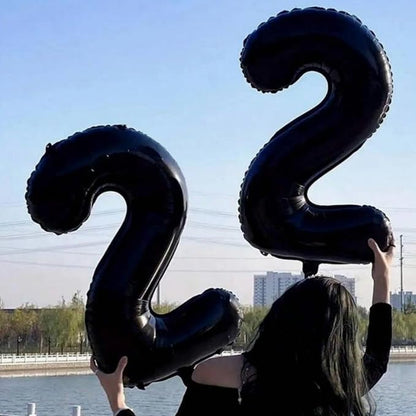 60th Birthday Balloons Black for Women, 40 Inch Giant Mylar Foil Number 60 - Image 4