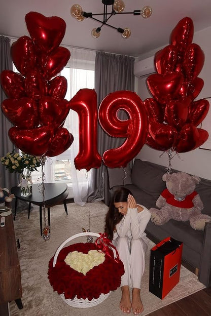 14 Balloon Number 40 Inch Red Balloons - Image 4