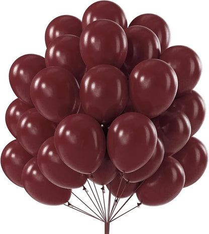 PartyWoo Burgundy Balloons 50pcs Dark Chestnut Red Maroon Dark Color | Balloons by PartyWoo