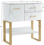 BarberPub Beauty Barber Station, Spa Wall Mount Storage Cabinet, Styling Salon Equipment for Hair Stylist, Bathroom Dresser with Drawers & Shelf 3185 (White)