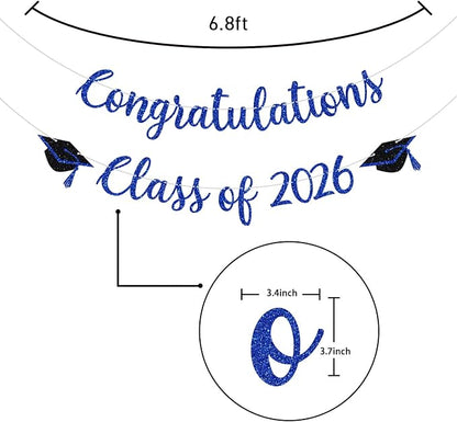 Congratulations Class of 2026 Banner, Congrats Grad Party Decor, 2026 - Image 7