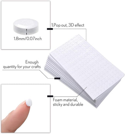 Outus 2400Pcs Foam Dots 3D Adhesive, 12 Sheets Foam Pop Dots - Image 4