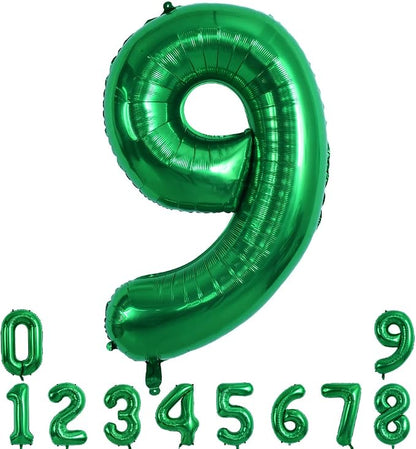 TONIFUL 40 Inch Dark Green Number 9 Balloons Large Foil 9th Birthday Decor | by TONIFUL