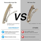 Hair Clips for Women,3.5 Inch Acetate Medium Hair Claw Clips for Women Thin Thick Curly Hair,Strong Hold No Slip Grip,French Classic Multicolor Barrettes Hair （Beige Yellow Oblong）