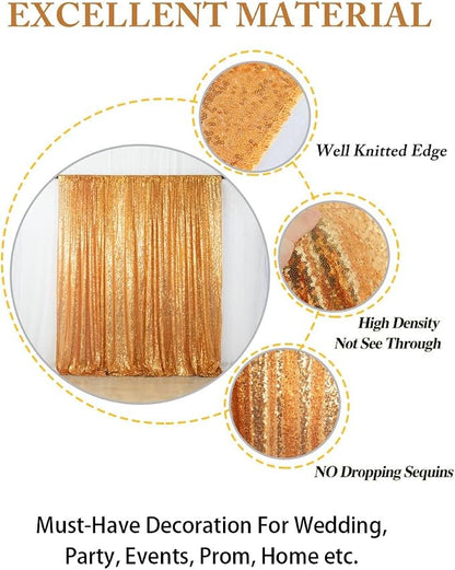 ShinyBeauty Photobooth Background-4FTx7FT-Gold-Sequin backdrops Sequin Fabric - Image 7
