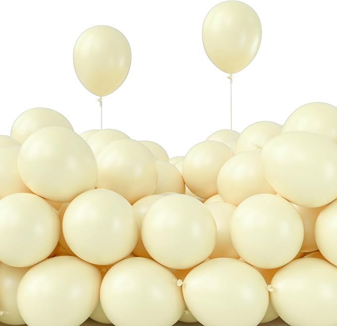PartyWoo Pastel Yellow Balloons 50pcs Light Pale Yellow Color | 5 Inch Balloons by PartyWoo