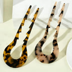 French Hair Pins Tortoise Shell French Hair Forks U Shaped French Pins 2 Prong Hair Sticks Acetate Chignon Pin for Women Hairstyle Accessories 2 Pack