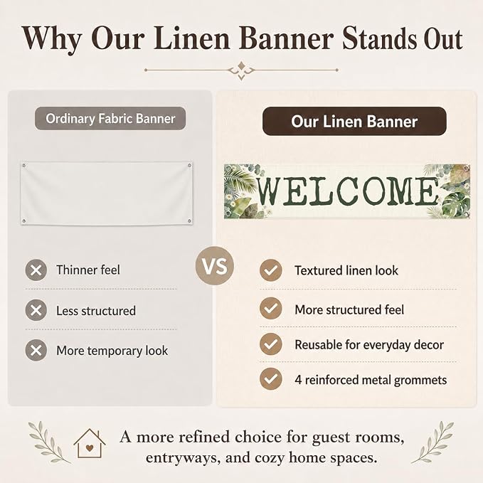 Welcome Banner Decorations for Home, Hanging Banner Wall Decor, Farmhouse Home - Image 4