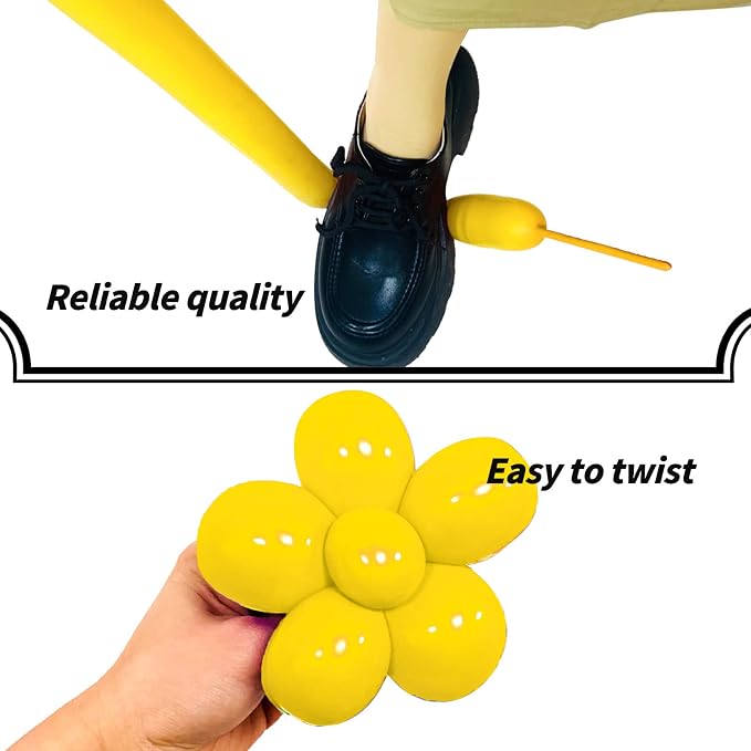 Yellow 260 Long Skinny Twisting Animal Balloons, Rainbow Balloons - Image 4
