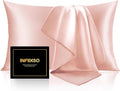 INFIIXSO Silk Pillow Cases 2 Pack Standard Size, Ultra Smooth & Soft Mulberry Silk Pillow Case for Hair and Skin, Breathable Cooling Silk Pillowcase with Hidden Zipper (Coral, 20x26 Inches)