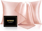 INFIIXSO Mulberry Silk Pillowcase for Hair and Skin, Silk Pillow Cases King Size with Hidden Zipper 20x40 Inches, Extraordinary Smooth and Soft Cooling Pillow Cases for Hot Sleepers(Coral, 1 Pack)