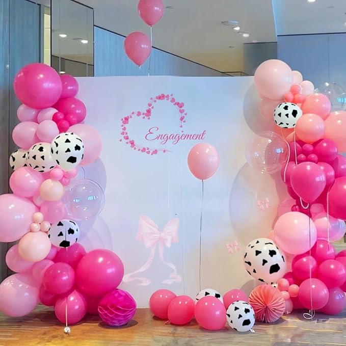 Pink Cow Print Ballon Garland Arch Kit - Image 5