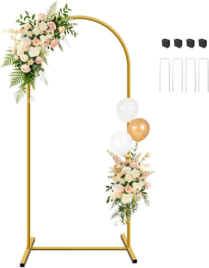 6 FT Metal Arch Backdrop Stand, Party Balloon Arch Stand | Dustproof caps by YAYOYAPhotography