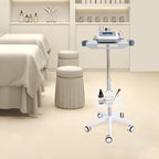 Medical Cart, Rolling Salon Cart with Wheels, Mobile Trolley Stand 33.46"-43.71" Height Adjustable for Salons Instruments Offices Hotels,with a Basket and Fix Holders