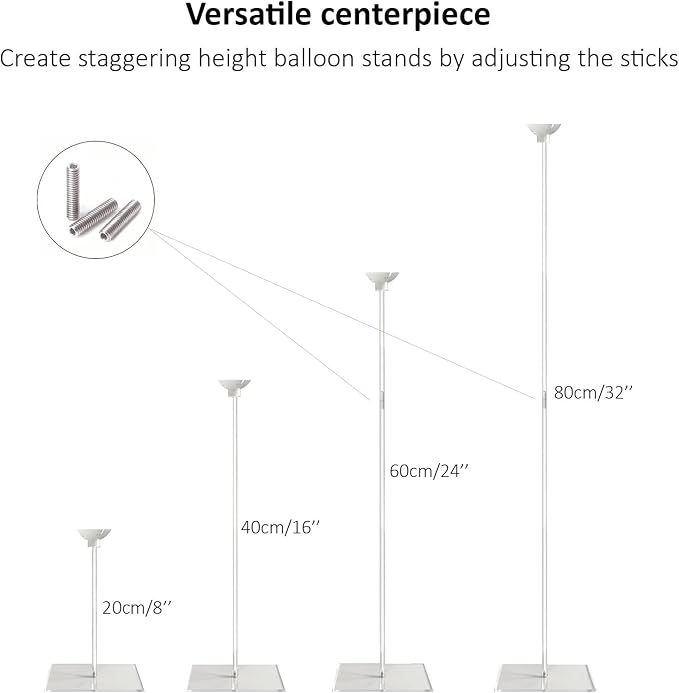 6 Pack Reusable Acrylic Clear Balloon Stands - Image 3