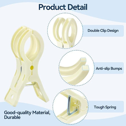 EMART 10 Pack Balloon Arch Clips Plastic Beige Large Towel Clips 3.5 Inch Heavy - Image 6