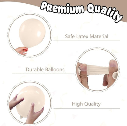 Beige White Gold Balloons, 12 Inch Nude Metallic Champagne Gold Cream White - Image 3
