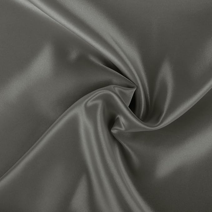 BLISSFORD Satin Pillowcase with Zipper, for Hair and Skin Care, Feels Soft and Cool Like a Silk Pillowcase, Satin Pillow Cases 2 Pack, Slik Pillow Cover, Dark Grey - Standard Size