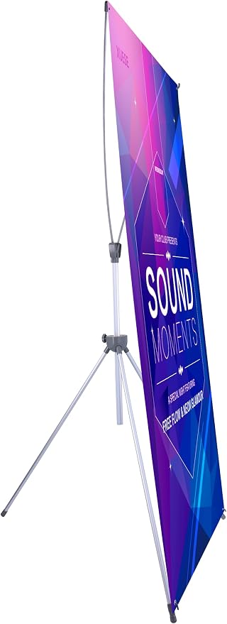 Adjustable X Banner Stand, Fits 23 to 32 Inch Wide and 63 to 78 Inch Tall by SUERUI